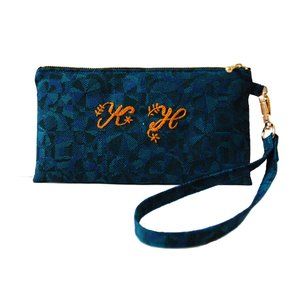 Custom Monogram Wristlet Wallet - Fabric Handmade